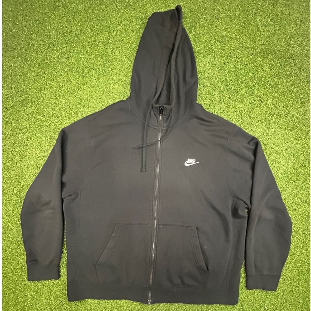 Nike Mens Sportswear Club Fleece Full Zip Hoodie Black XL Futura Logo